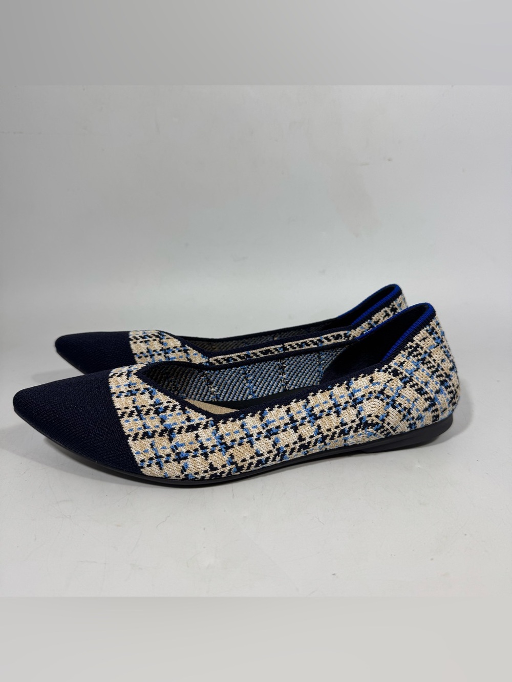 Rothy’s The Point II Sunny Tweed Flats Slip On Women’s US Size 8 Blue